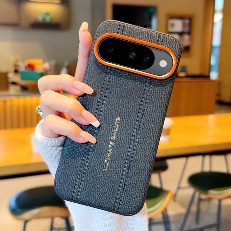 For Google Pixel 10 / Pixel 10 Pro Metal Camera Lens Frame Buttons Vegan Leather Phone Case