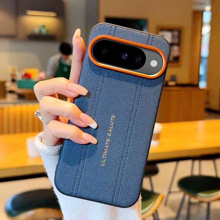 For Google Pixel 10 / Pixel 10 Pro Metal Camera Lens Frame Buttons Vegan Leather Phone Case