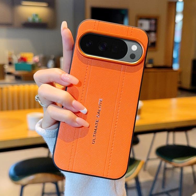 For Google Pixel 10 Pro XL Metal Camera Lens Frame Buttons Vegan Leather Phone Case