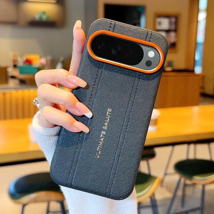 For Google Pixel 10 Pro XL Metal Camera Lens Frame Buttons Vegan Leather Phone Case