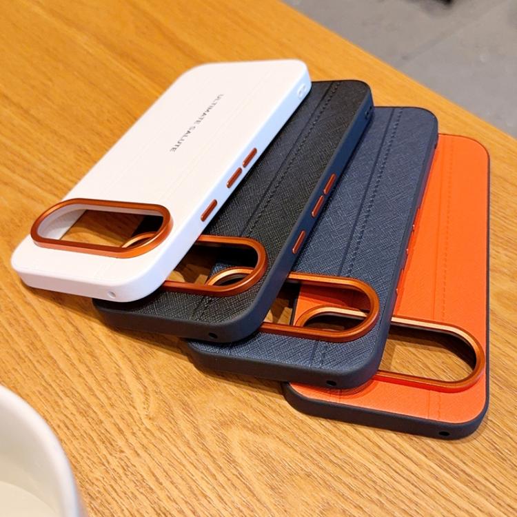For Google Pixel 9a Metal Camera Lens Frame Buttons Vegan Leather Phone Case