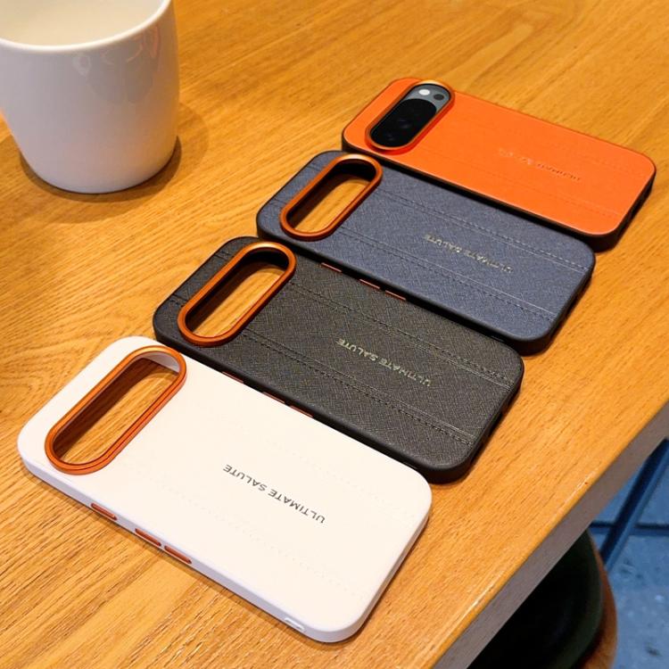 For Google Pixel 10 / Pixel 10 Pro Metal Camera Lens Frame Buttons Vegan Leather Phone Case
