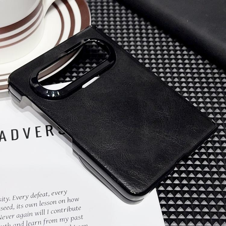 For Huawei Pura X Max Solid-Color Crazy Horse Leather-Texture Magnetic-Hinge PC Phone Case