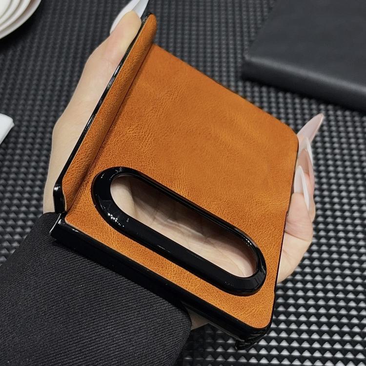 For Huawei Pura X Max Solid-Color Crazy Horse Leather-Texture Magnetic-Hinge PC Phone Case