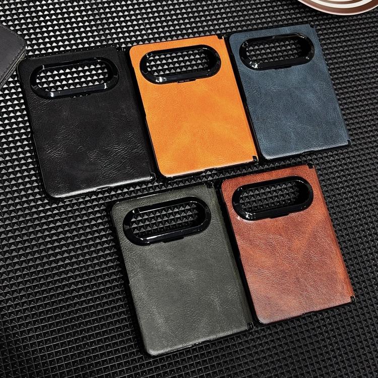 For Huawei Pura X Max Solid-Color Crazy Horse Leather-Texture Magnetic-Hinge PC Phone Case