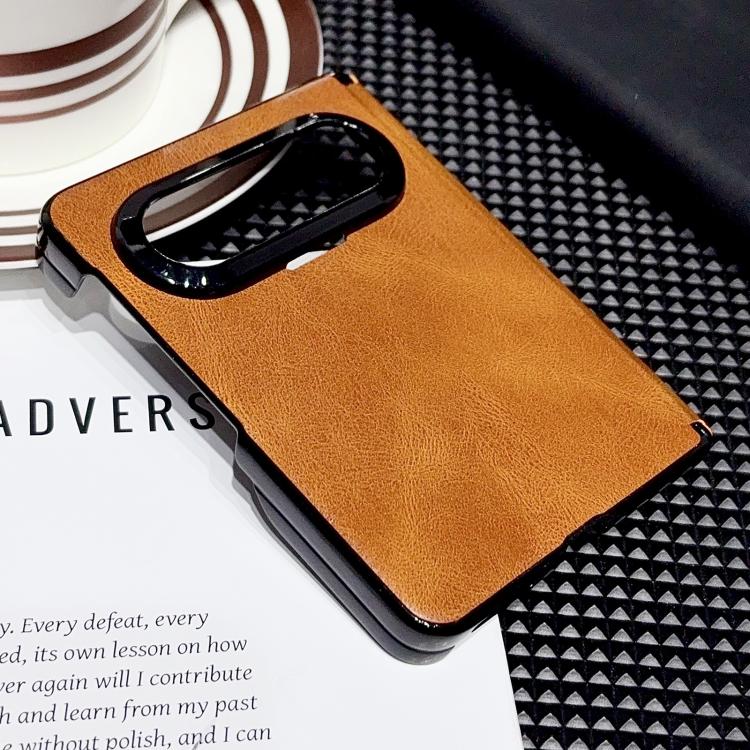 For Huawei Pura X Max Solid-Color Crazy Horse Leather-Texture Magnetic-Hinge PC Phone Case