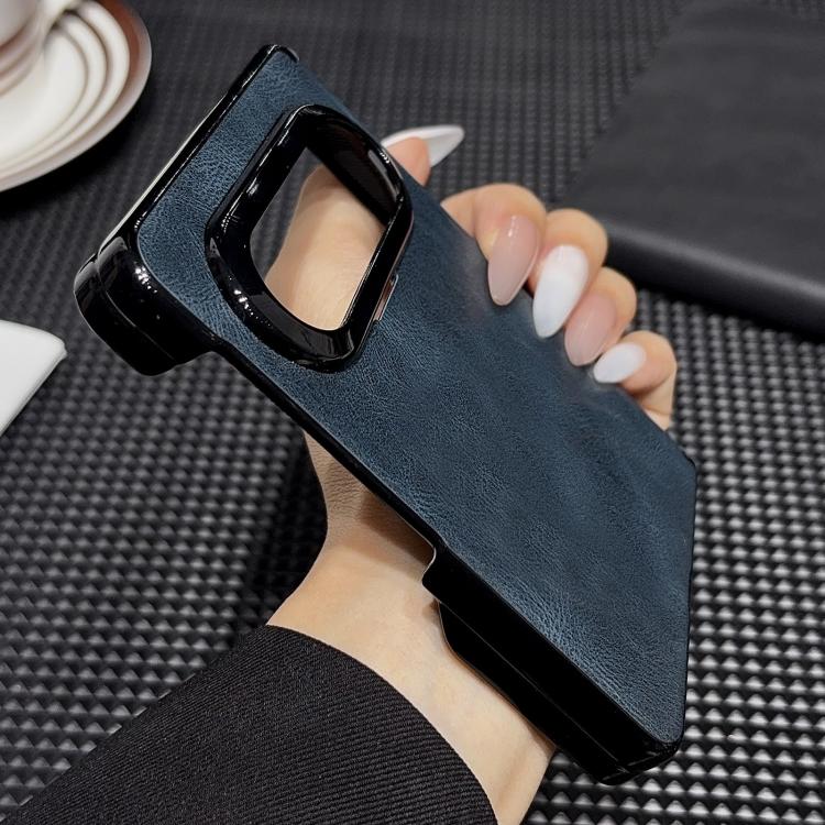 For Huawei Pura X Max Solid-Color Crazy Horse Leather-Texture Magnetic-Hinge PC Phone Case