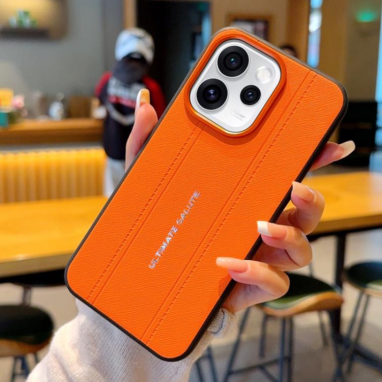 For OPPO Reno15 Pro Max 5G Global Metal Camera Lens Frame Buttons Vegan Leather Phone Case