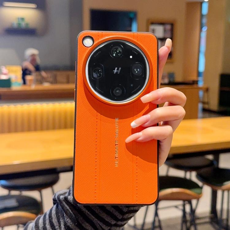 For OPPO Find X9 Ultra 5G Metal Camera Lens Frame Buttons Vegan Leather Phone Case