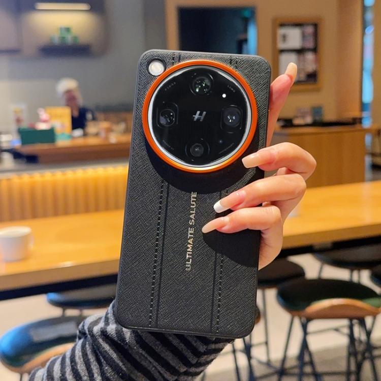 For OPPO Find X9 Ultra 5G Metal Camera Lens Frame Buttons Vegan Leather Phone Case