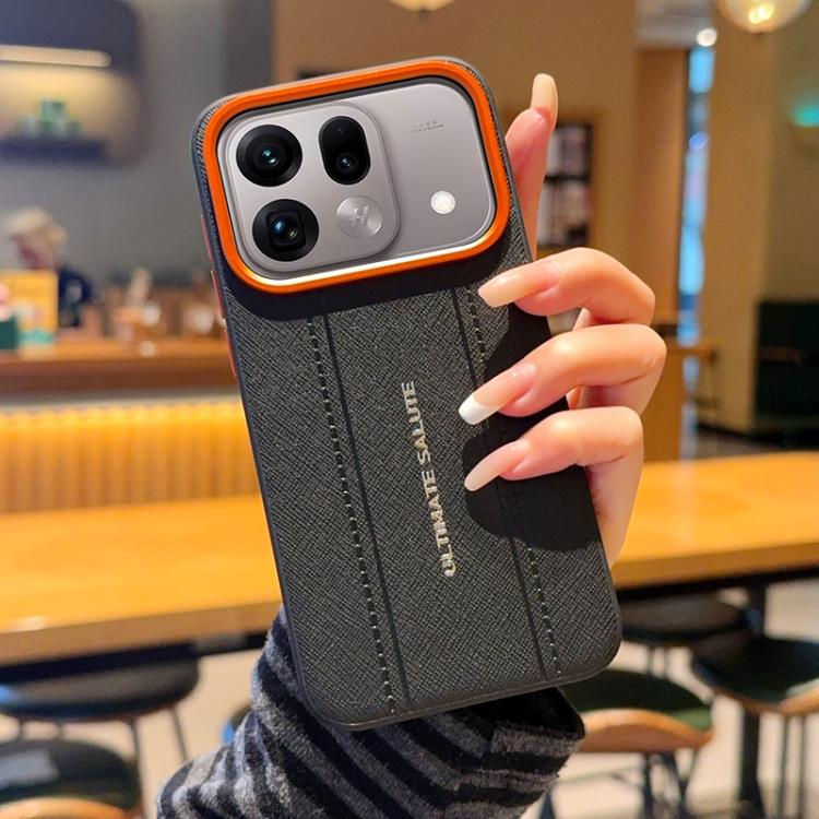 For OPPO Find X9s Pro 5G Metal Camera Lens Frame Buttons Vegan Leather Phone Case