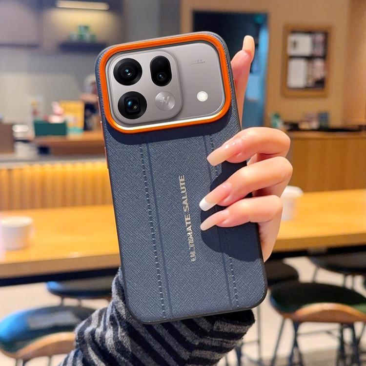 For OPPO Find X9s Pro 5G Metal Camera Lens Frame Buttons Vegan Leather Phone Case