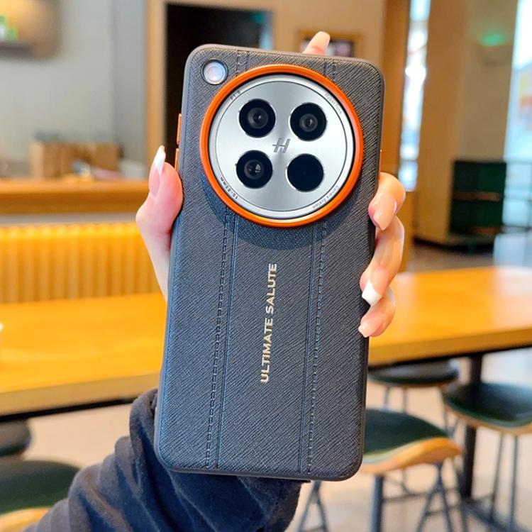 For OPPO Find X8s Metal Camera Lens Frame Buttons Vegan Leather Phone Case