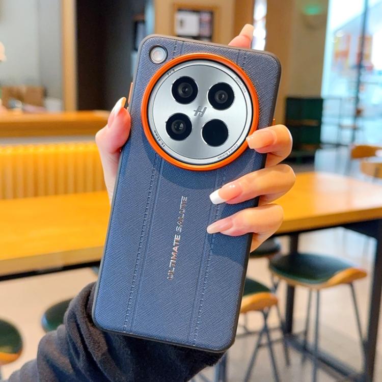For OPPO Find X8s Metal Camera Lens Frame Buttons Vegan Leather Phone Case