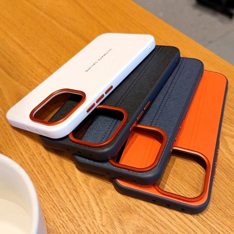 For OPPO Find X8 Pro Metal Camera Lens Frame Buttons Vegan Leather Phone Case