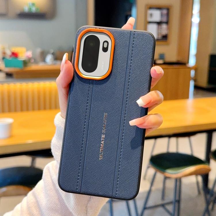 For OnePlus 15R / Ace 6 Metal Camera Lens Frame Buttons Vegan Leather Phone Case
