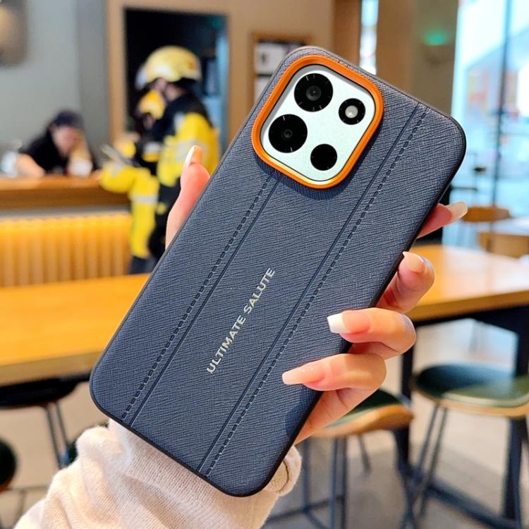 For OnePlus Turbo 6 / Turbo 6V Metal Camera Lens Frame Buttons Vegan Leather Phone Case