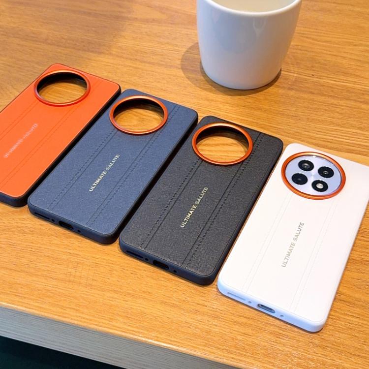 For OnePlus 15R / Ace 6 Metal Camera Lens Frame Buttons Vegan Leather Phone Case