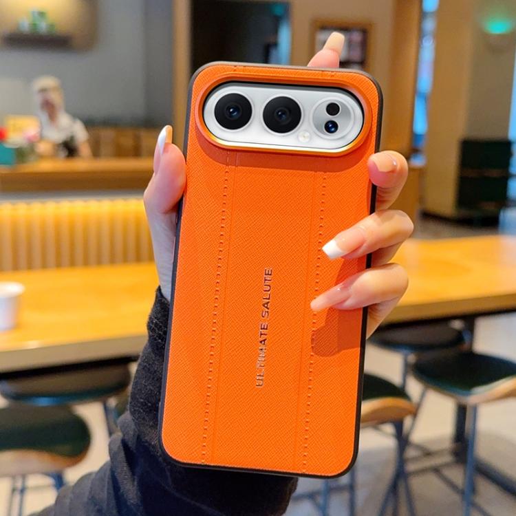 For Honor 500 / 500 Pro Global 155.8mm Metal Camera Lens Frame Buttons Vegan Leather Phone Case
