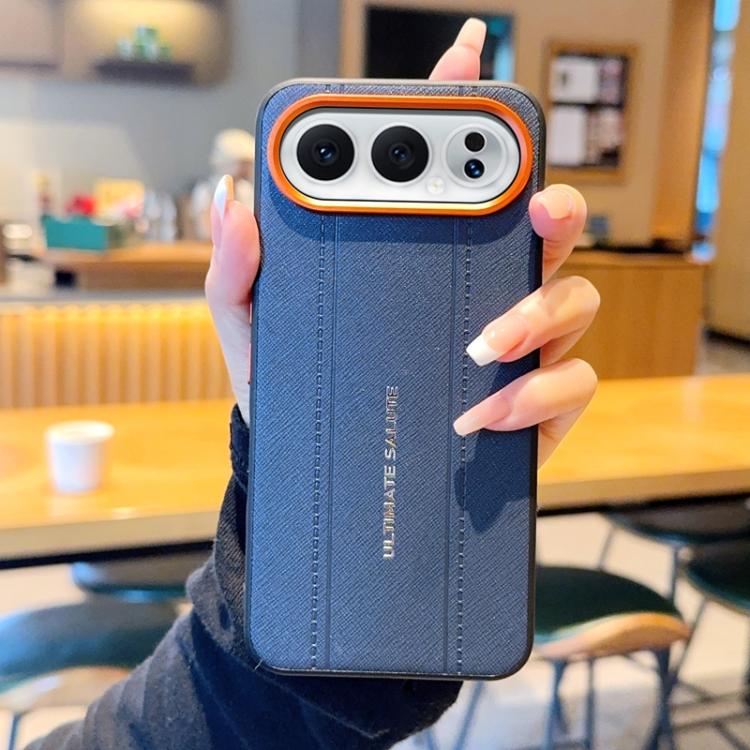 For Honor 500 / 500 Pro Global 155.8mm Metal Camera Lens Frame Buttons Vegan Leather Phone Case