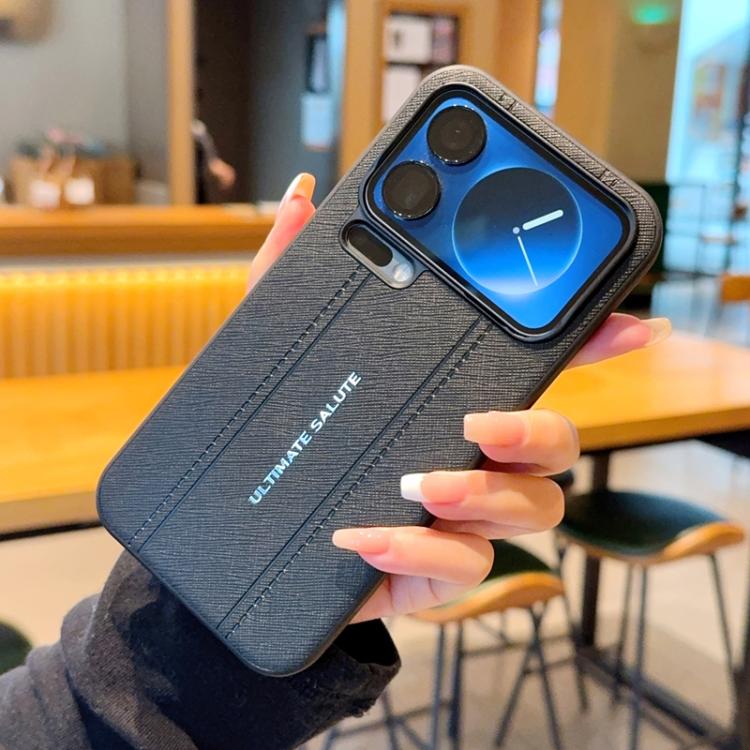 For Xiaomi 17 Pro Metal Camera Lens Frame Buttons Vegan Leather Phone Case