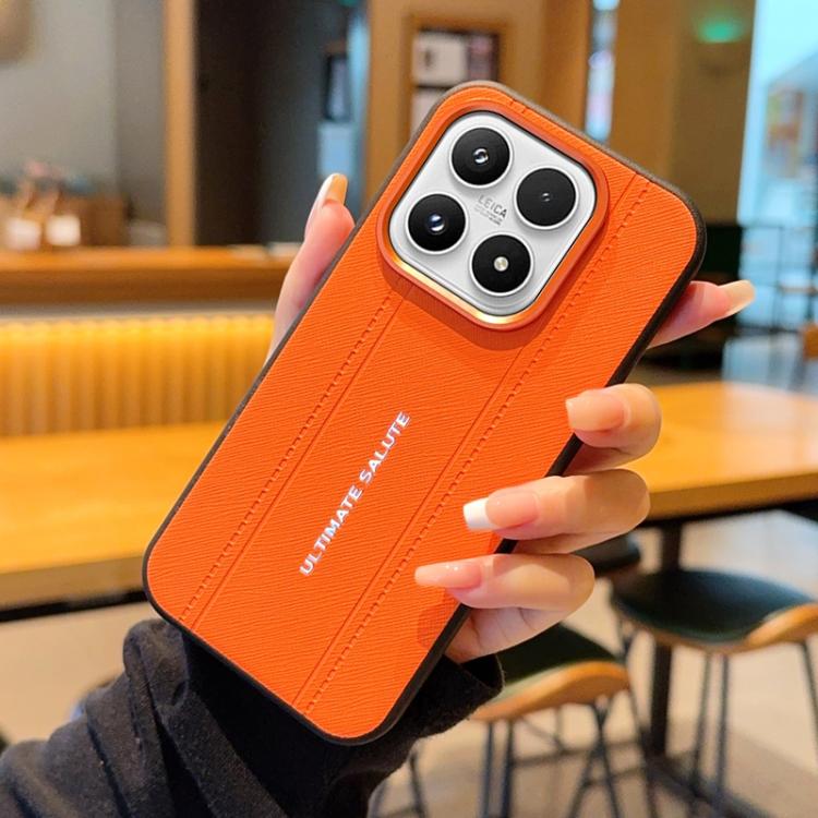 For Xiaomi 17 Metal Camera Lens Frame Buttons Vegan Leather Phone Case