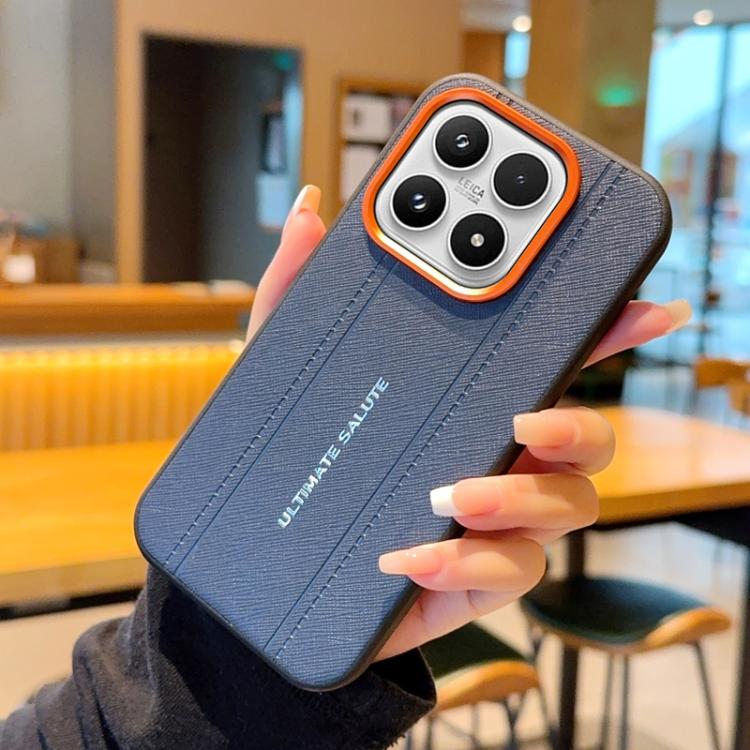 For Xiaomi 17 Metal Camera Lens Frame Buttons Vegan Leather Phone Case