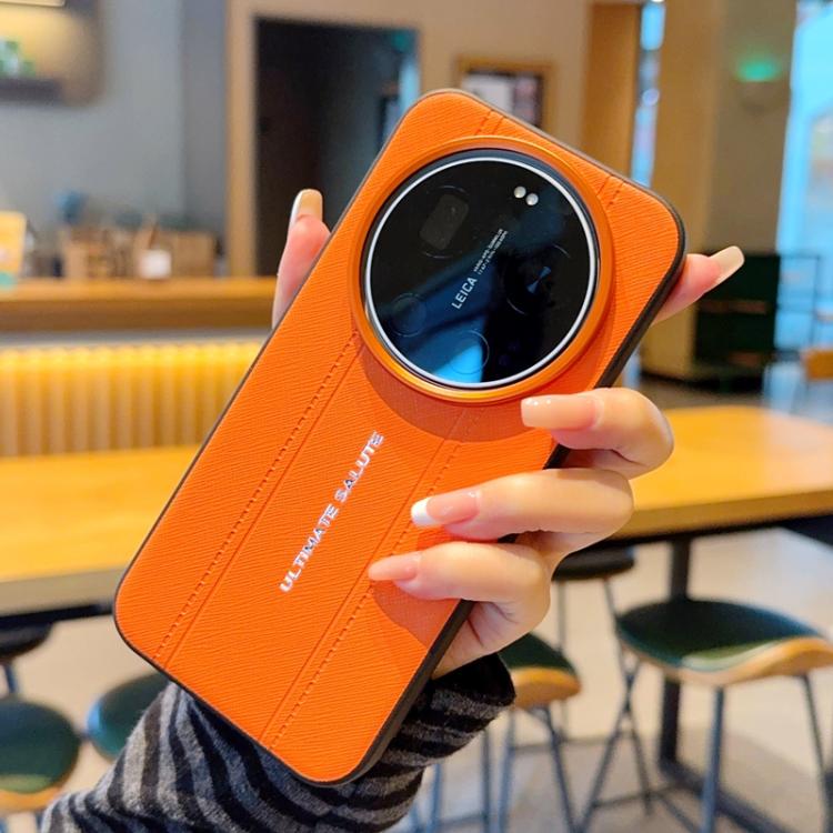 For Xiaomi 17 Ultra Metal Camera Lens Frame Buttons Vegan Leather Phone Case