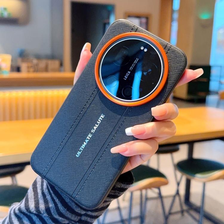 For Xiaomi 17 Ultra Metal Camera Lens Frame Buttons Vegan Leather Phone Case