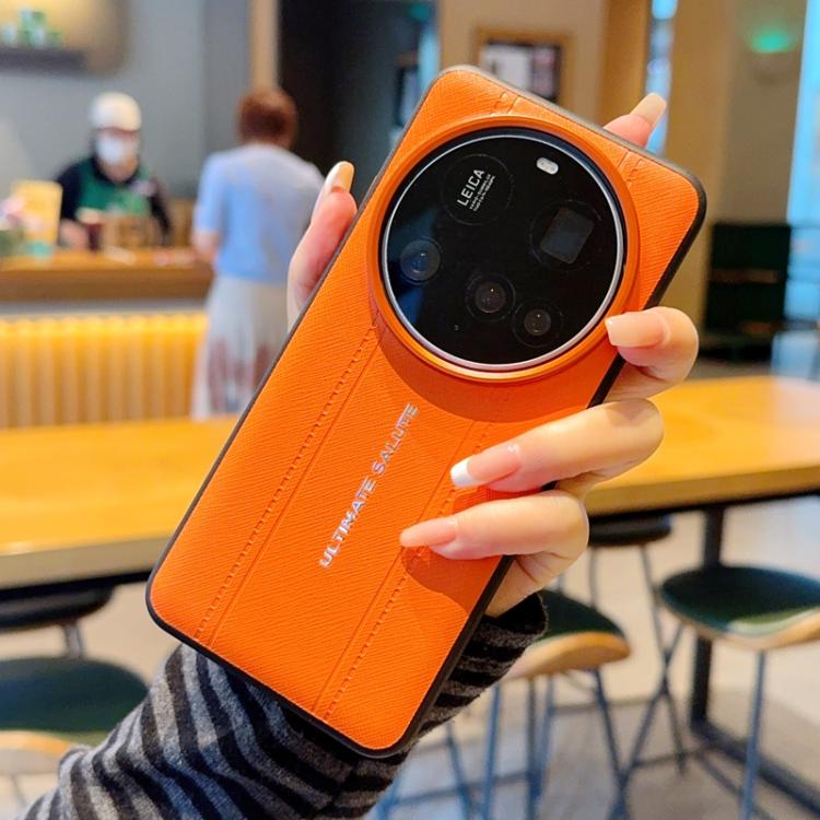 For Xiaomi 15 Ultra Metal Camera Lens Frame Buttons Vegan Leather Phone Case