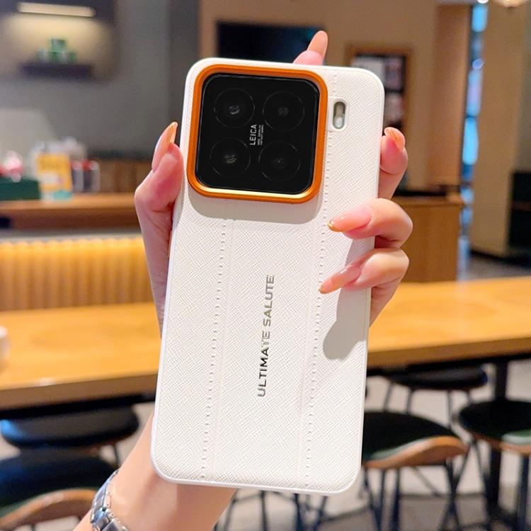 For Xiaomi 15 Metal Camera Lens Frame Buttons Vegan Leather Phone Case