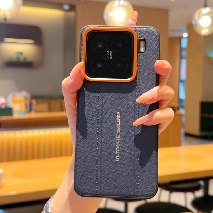 For Xiaomi 15 Metal Camera Lens Frame Buttons Vegan Leather Phone Case