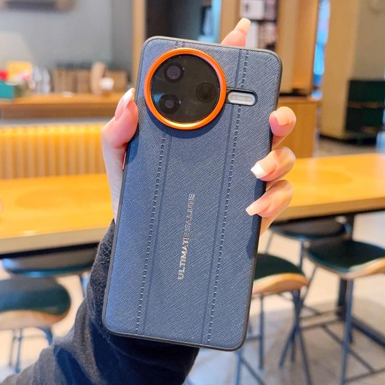 For Redmi K80 Pro / Poco F7 Ultra Metal Camera Lens Frame Buttons Vegan Leather Phone Case