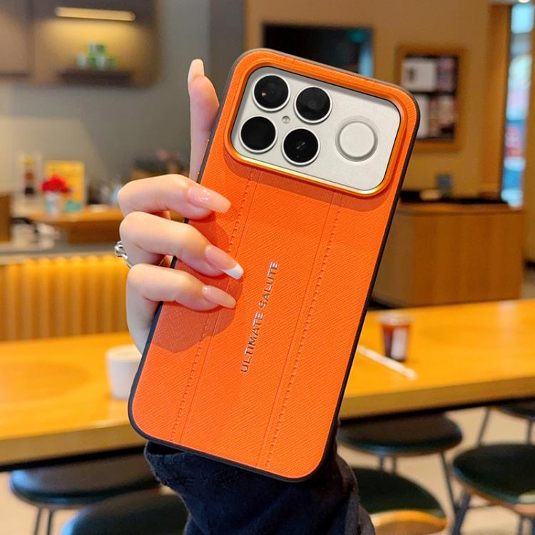 For Redmi K90 Pro Max / Poco F8 Ultra 5G Metal Camera Lens Frame Buttons Vegan Leather Phone Case