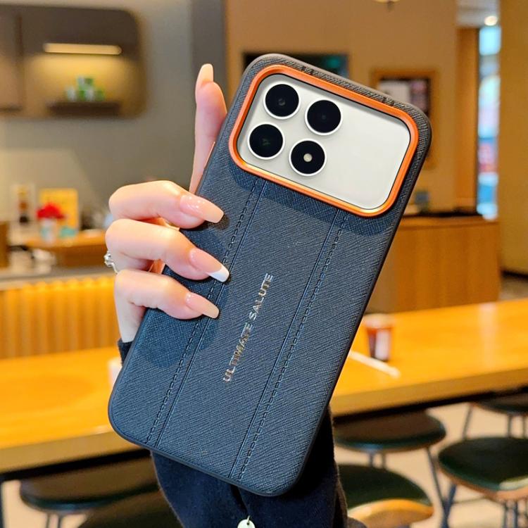 For Redmi K90 / Poco F8 Pro 5G Metal Camera Lens Frame Buttons Vegan Leather Phone Case