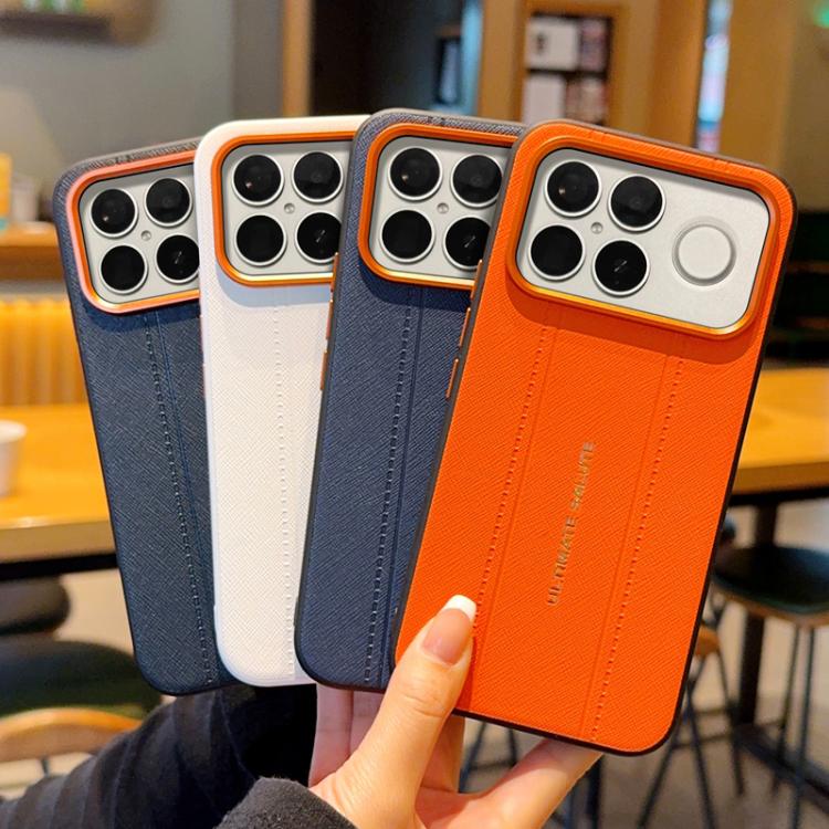 For Redmi K90 / Poco F8 Pro 5G Metal Camera Lens Frame Buttons Vegan Leather Phone Case