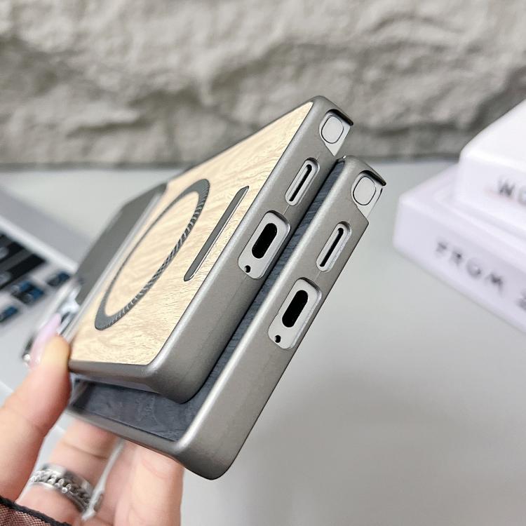 For Galaxy A55 5G / A35 5G Wood Grain Magnetic PC Shockproof Phone Case
