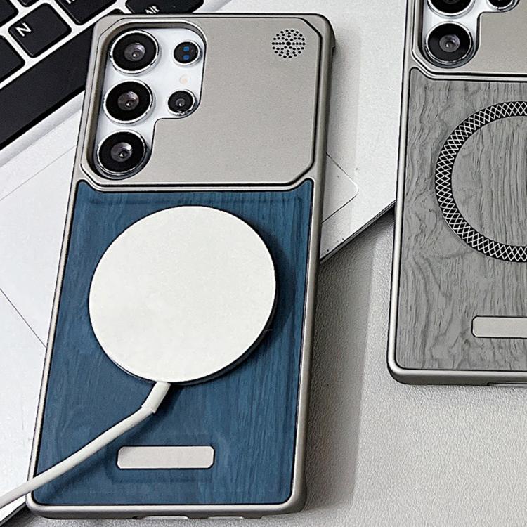 For Galaxy A55 5G / A35 5G Wood Grain Magnetic PC Shockproof Phone Case
