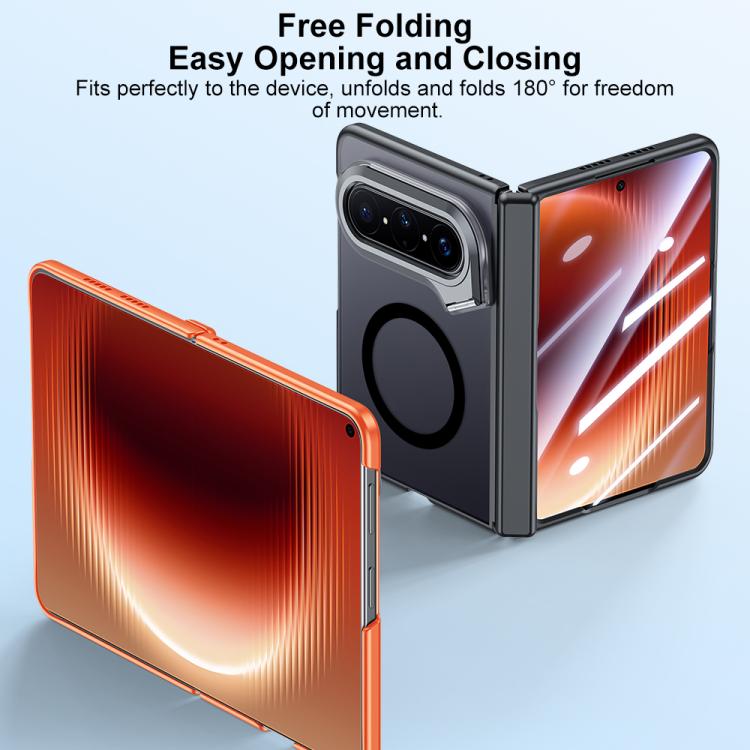 For Huawei Pura X Max Integrated Matte Skin Feel Magnetic Phone Case with Camera Holder