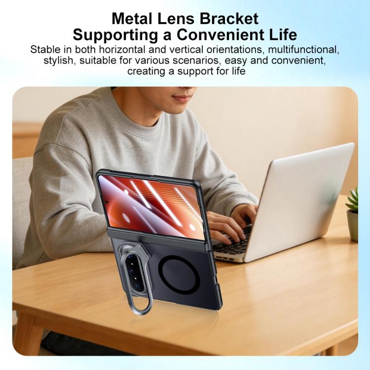 For Huawei Pura X Max Integrated Matte Skin Feel Magnetic Phone Case with Camera Holder