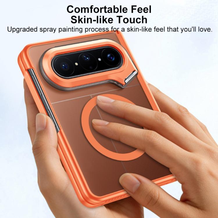 For Huawei Pura X Max Integrated Matte Skin Feel Magnetic Phone Case with Camera Holder