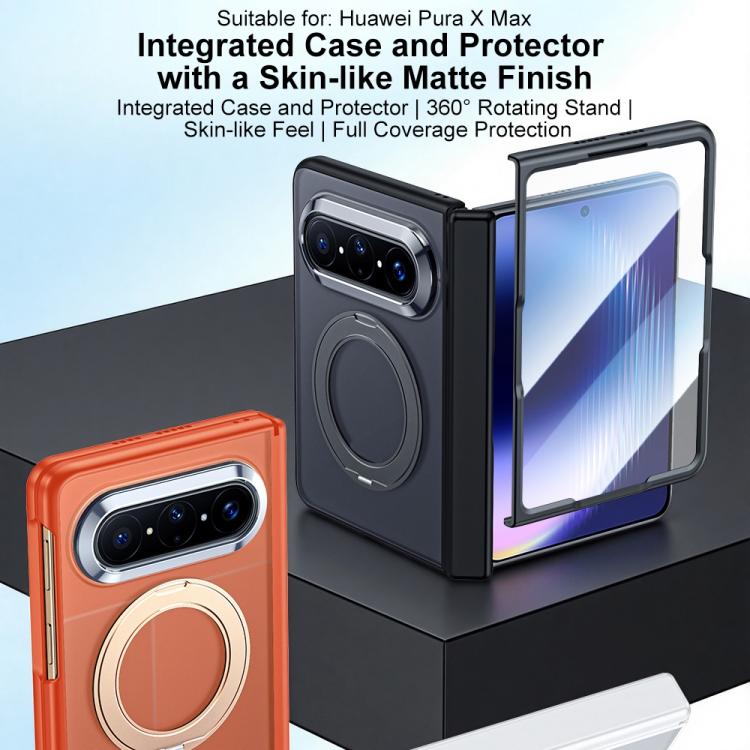 For Huawei Pura X Max Integrated Matte Skin Feel Phone Case with Rotating Holder
