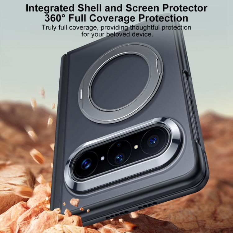 For Huawei Pura X Max Integrated Matte Skin Feel Phone Case with Rotating Holder