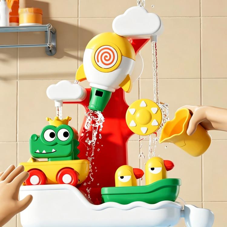 Baby Bath Water Play Shower Duck Interactive Toy Set, Version:Manual Version without Sprinkler
