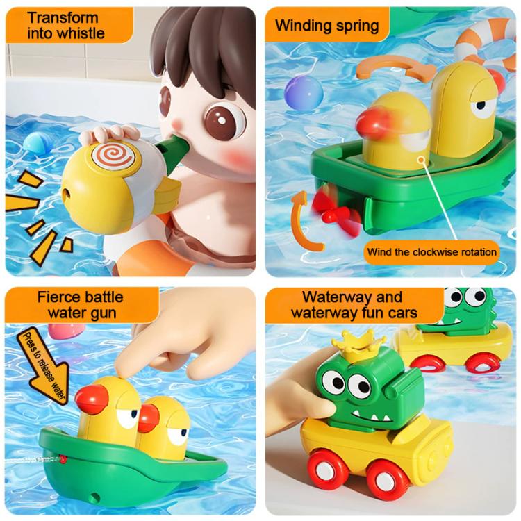 Baby Bath Water Play Shower Duck Interactive Toy Set, Version:Battery