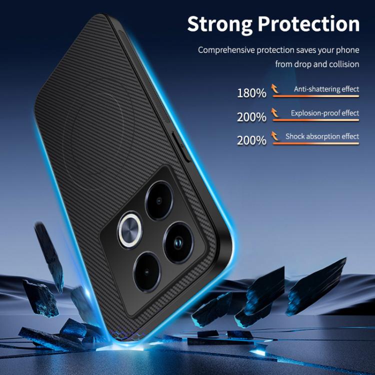 For Infinix Note 40 5G WANLONFENG TQ Series Magnetic Carbon Fiber Texture PC Hybrid TPU Phone Case