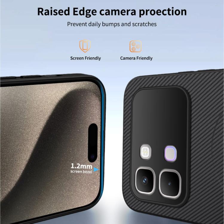 For Infinix Note Edge 5G WANLONFENG TQ Series Magnetic Carbon Fiber Texture PC Hybrid TPU Phone Case
