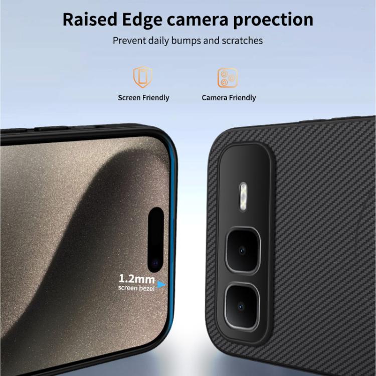 For Infinix Smart 10 Plus WANLONFENG TQ Series Magnetic Carbon Fiber Texture PC Hybrid TPU Phone Case