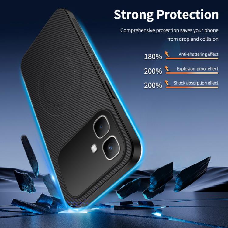 For Infinix Smart 20 4G WANLONFENG TQ Series Magnetic Carbon Fiber Texture PC Hybrid TPU Phone Case