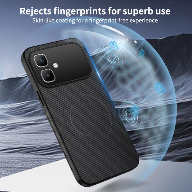 For Infinix Smart 20 4G WANLONFENG TQ Series Magnetic Carbon Fiber Texture PC Hybrid TPU Phone Case
